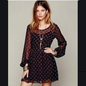 Free People Maroon Combo Dress